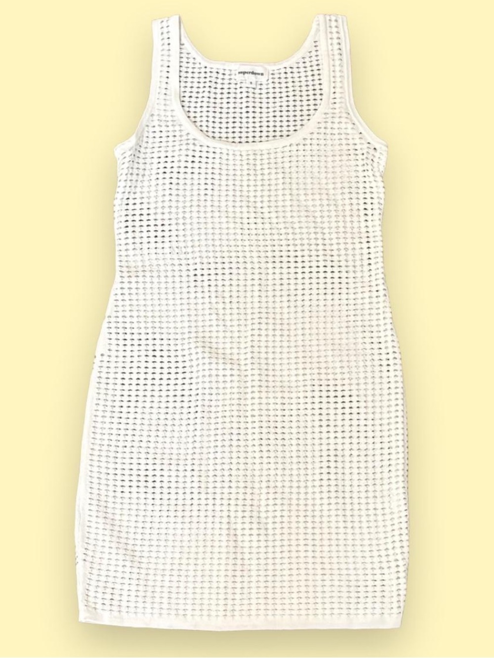 Superdown Talulah Ivory Open Knit Mini Dress Beach Cover Up resort vacay Small